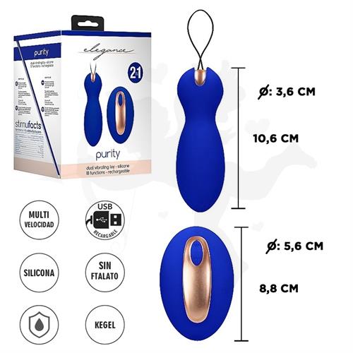 Doble vibrador con control remoto y carga USB